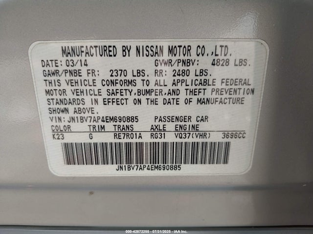 Infiniti 2014 2014 JN1BV7AP4EM690885 Image 9
