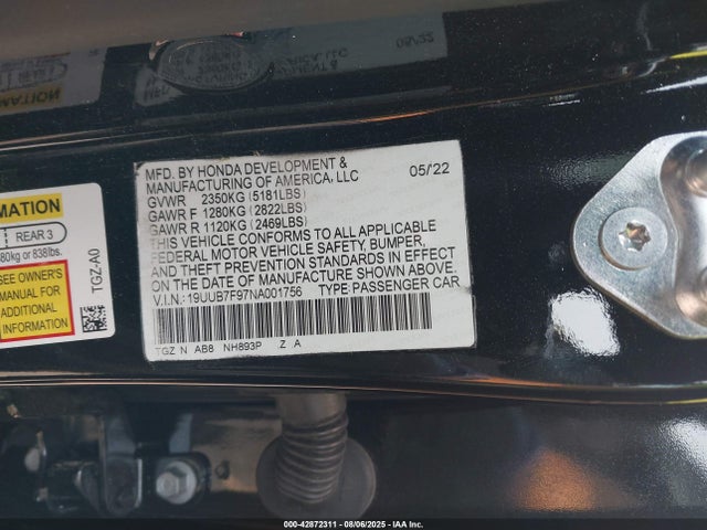 19UUB7F97NA001756 Acura j30ac