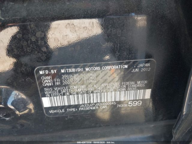 2013 MITSUBISHI LANCER JA32U2FU0DU000645 Photo 8