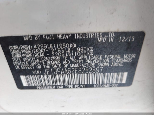 Subaru 2014 2014 JF1GPAA62E8252897 Image 9