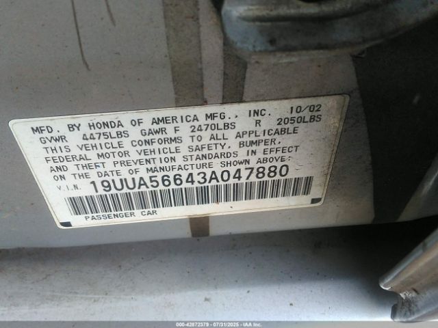 2003 ACURA TL 19UUA56643A047880 Photo 8