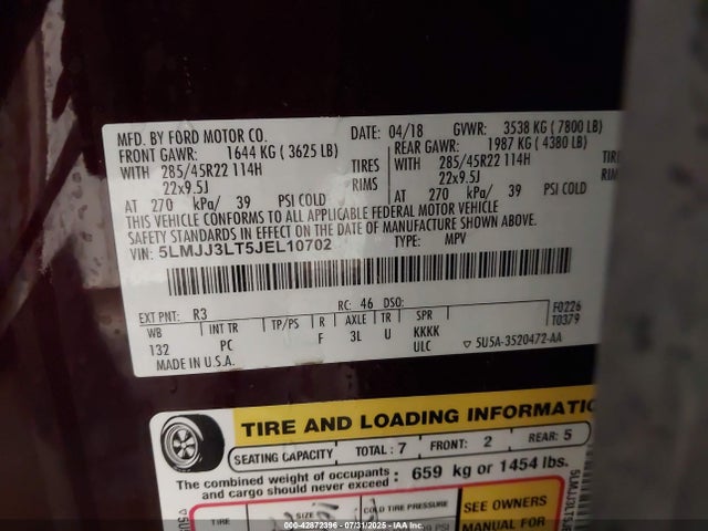 5LMJJ3LT5JEL10702 Lincoln gtdi