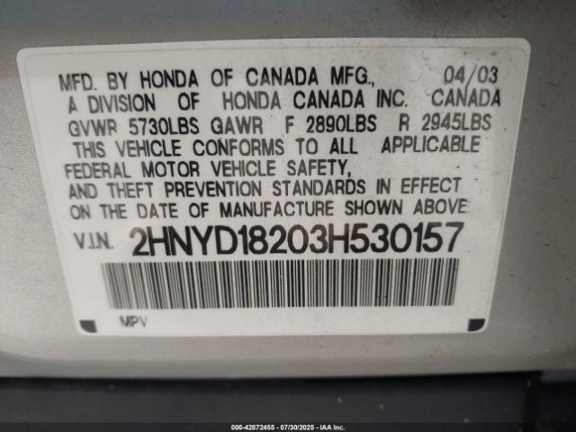 2003 ACURA MDX 2HNYD18203H530157 Photo 8