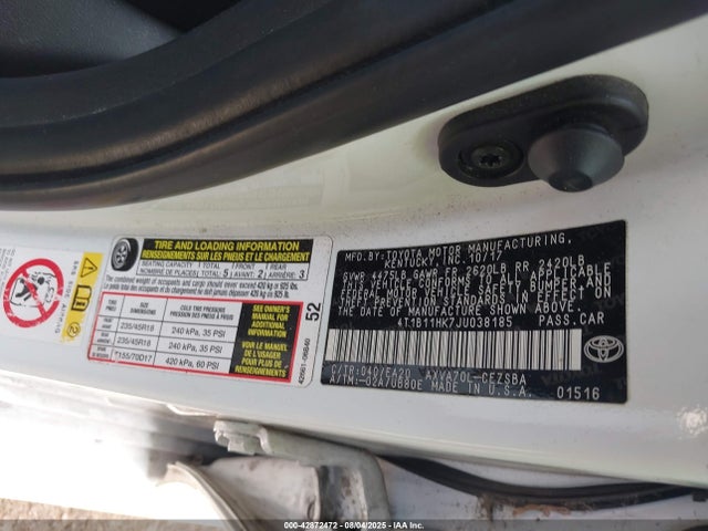 4T1B11HK7JU038185 Toyota a25a-fks