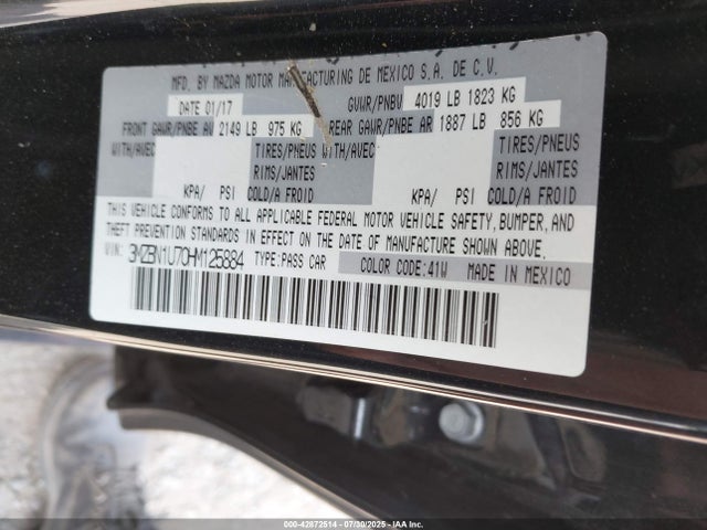 3MZBN1U70HM125884 Mazda pe
