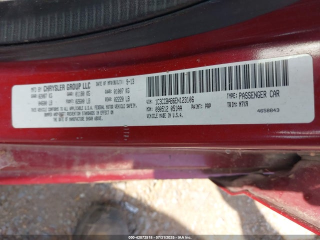 1C3CCBAB6EN123106 Chrysler 200