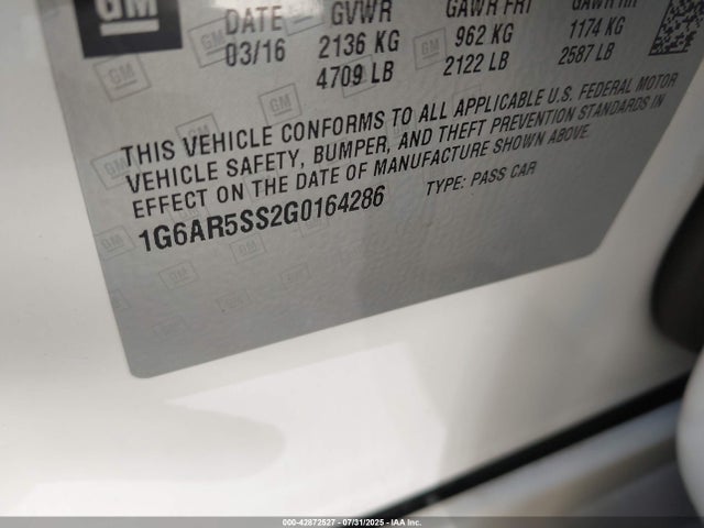 2016 CADILLAC CTS 1G6AR5SS2G0164286 Photo 8