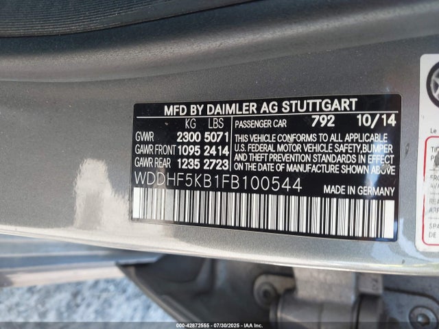 Mercedes-Benz E-Class 2015 WDDHF5KB1FB100544 Image 9