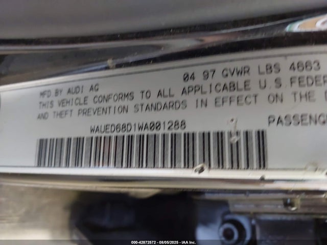 1998 AUDI A4 WAUED68D1WA001288 Photo 8
