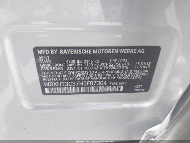 WBXHT3C37H5F87304 BMW X1