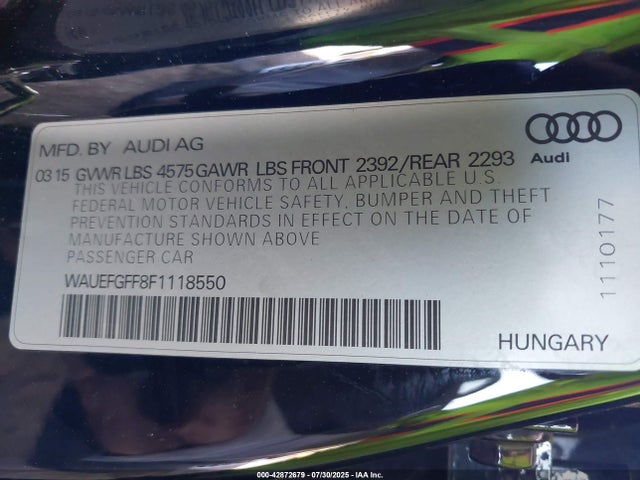 2015 AUDI A3 WAUEFGFF8F1118550 Photo 8