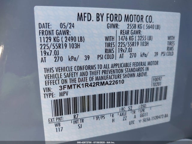 3FMTK1R42RMA22610 Ford 2024