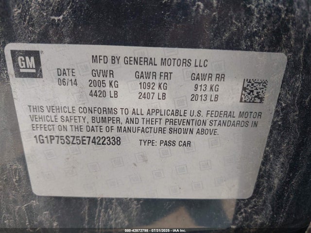 1G1P75SZ5E7422338 Chevrolet luz