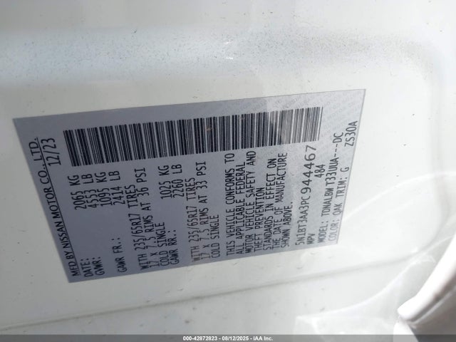 Nissan Rogue S Fwd 2023 5N1BT3AA3PC944467 Image 9