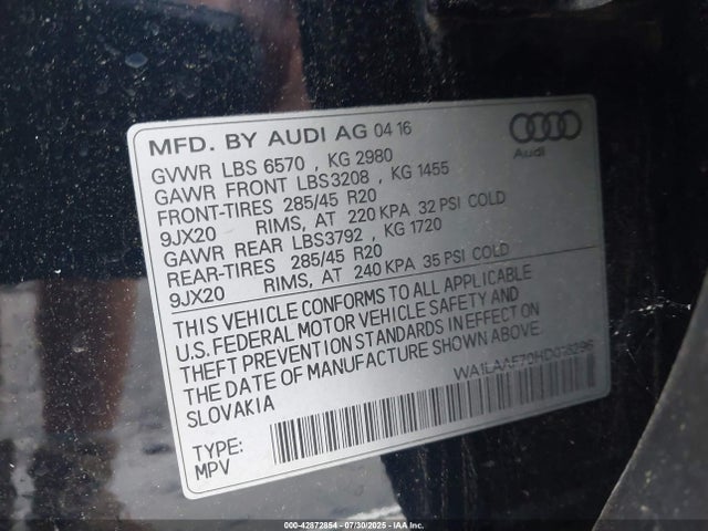 WA1LAAF70HD016296 Audi Q7