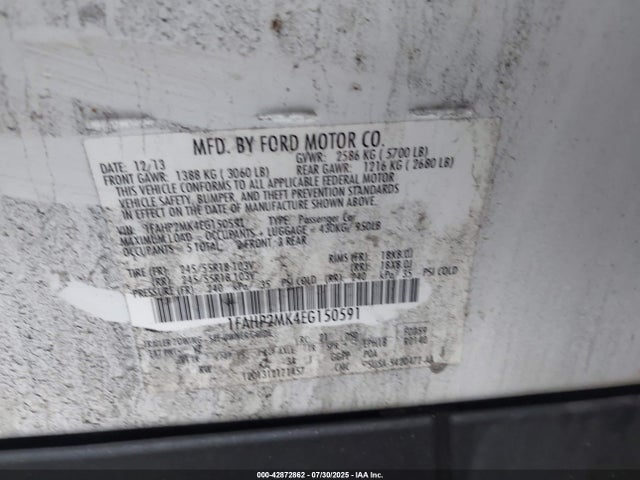 Ford 2014 2014 1FAHP2MK4EG150591 Image 9