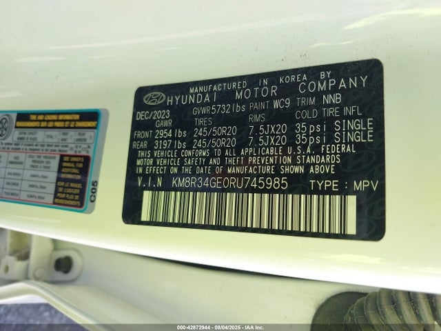 KM8R34GE0RU745985 Hyundai gdi lambda ii