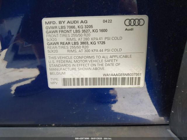 2022 AUDI E-TRON WA1AAAGE5NB037351 Photo 8