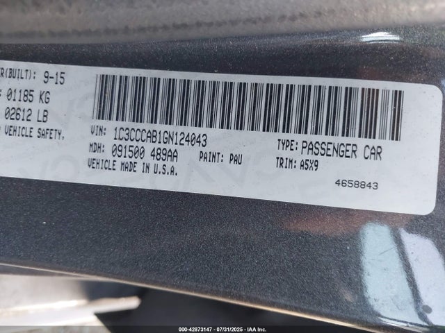 1C3CCCAB1GN124043 Chrysler 200