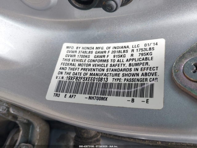 Honda r18z1 2014 19XFB2F5XEE010813 Image 9