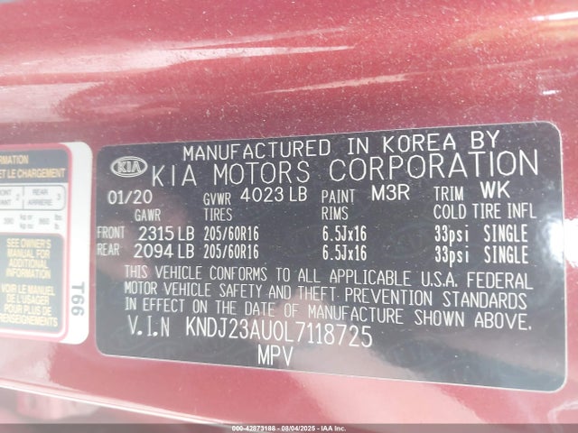 KNDJ23AU0L7118725 KIA mpi nu