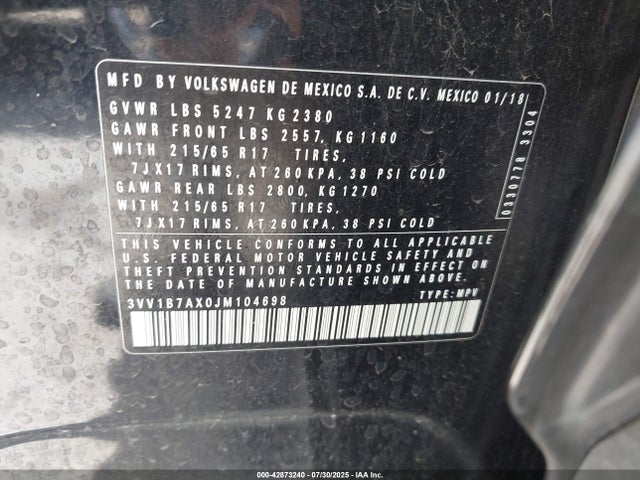 3VV1B7AX0JM104698 Volkswagen Tiguan