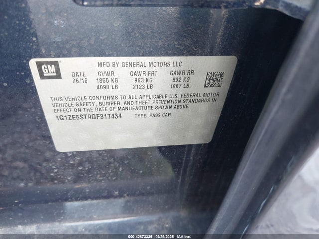 1G1ZE5ST9GF317434 Chevrolet lfv - di: direct injection, vvt, gen1 gmna