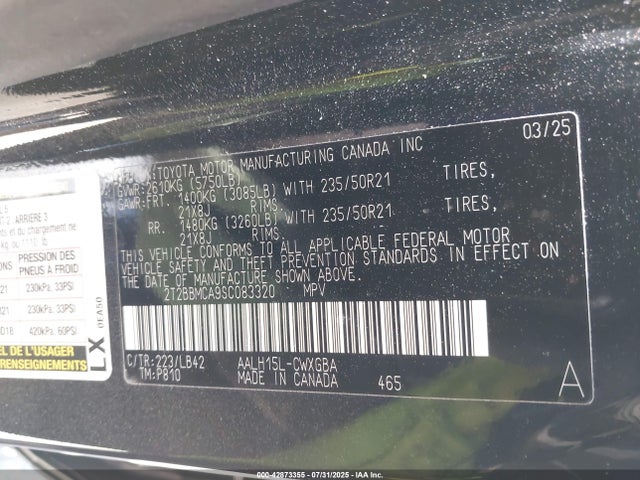 Lexus a25a-fxs 2025 2T2BBMCA9SC083320 Image 9