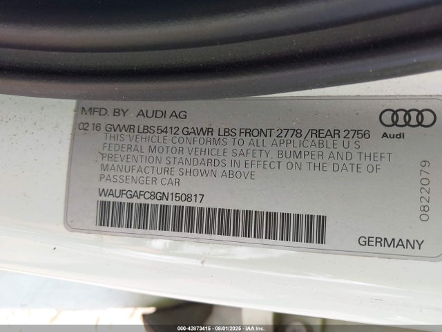 2016 AUDI A6 WAUFGAFC8GN150817 Photo 8