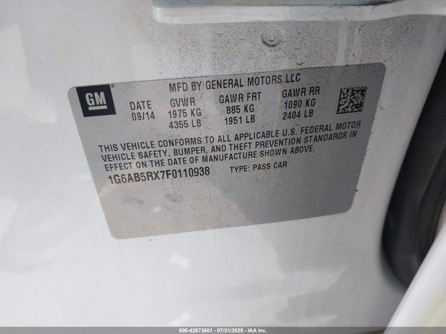 Cadillac ltg 2015 1G6AB5RX7F0110938 Image 9