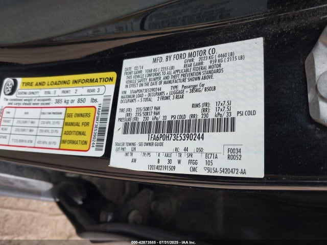 Ford 2014 2014 1FA6P0H73E5390244 Image 9
