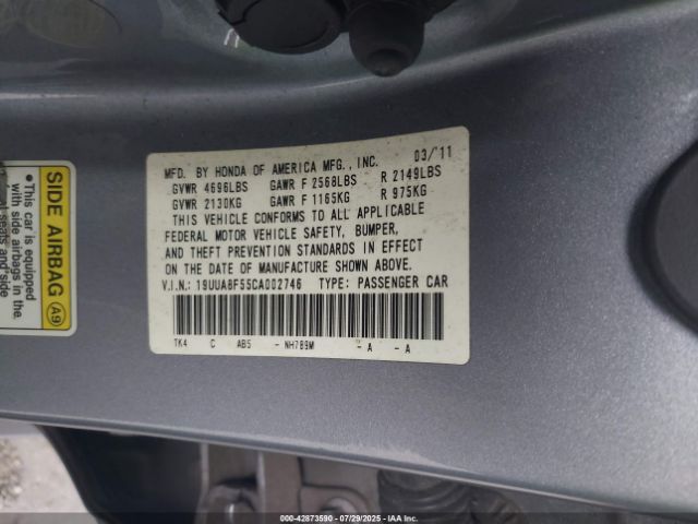 2012 ACURA TL 19UUA8F55CA002746 Photo 8