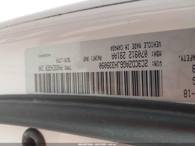 2C3CDZAG6JH339090 Dodge Challenger