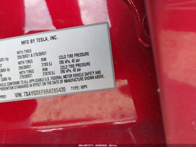 2024 TESLA MODEL Y 7SAYGDEF8RA285435 Photo 8