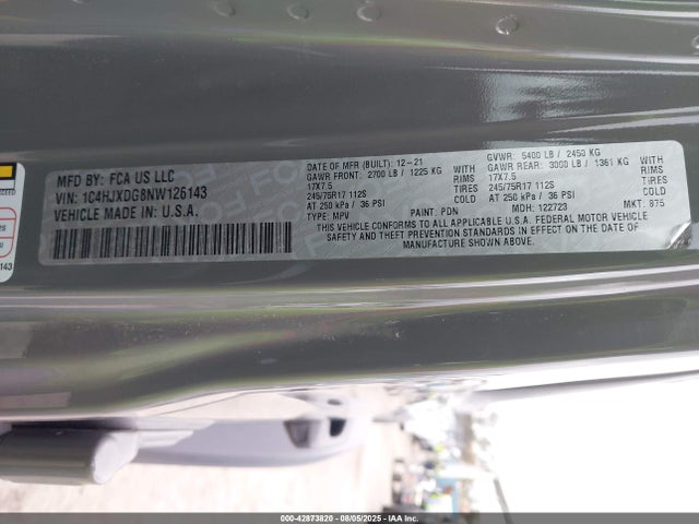 Jeep Wrangler 2022 1C4HJXDG8NW126143 Image 9