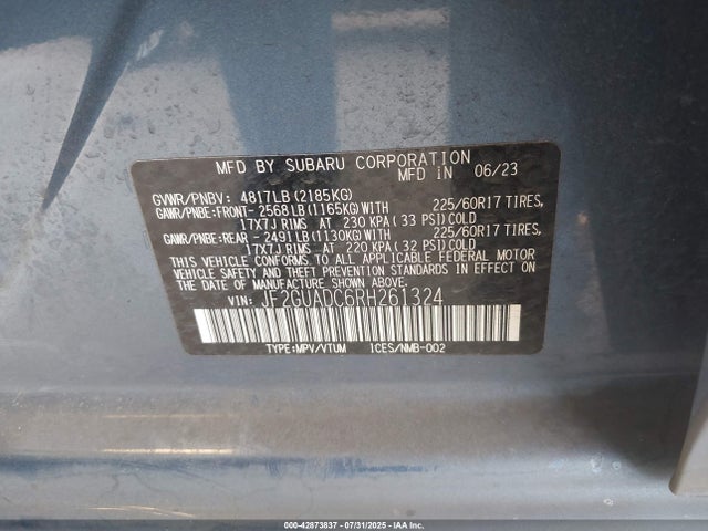 Subaru na 2024 JF2GUADC6RH261324 Image 9