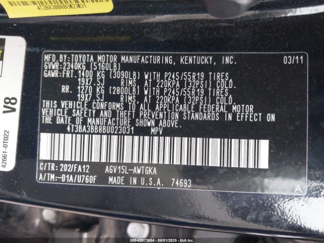 2011 TOYOTA VENZA 4T3BA3BB8BU023031 Photo 8