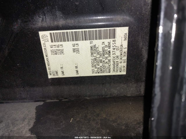Nissan Maxima 2018 1N4AA6AP3JC374558 Image 9