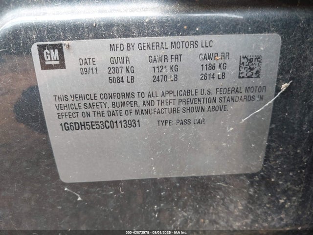 2012 CADILLAC CTS 1G6DH5E53C0113931 Photo 8