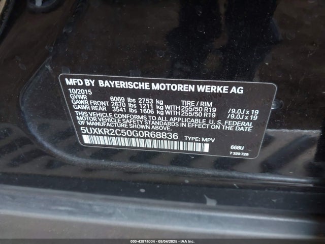 5UXKR2C50G0R68836 BMW X5