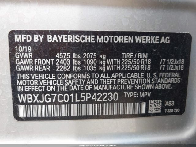 2020 BMW X1 WBXJG7C01L5P42230 Photo 8