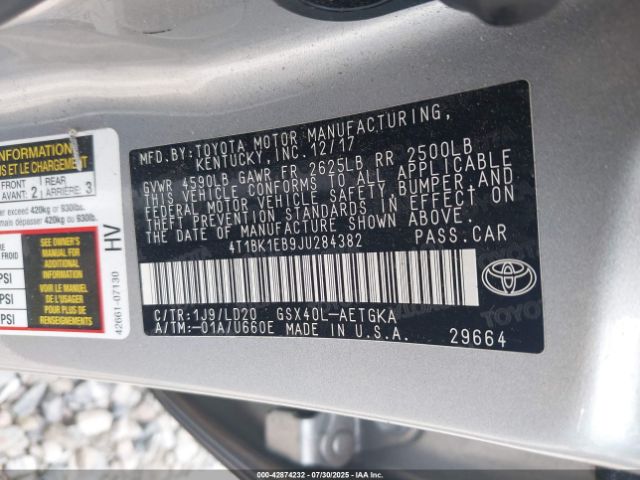 2018 TOYOTA AVALON 4T1BK1EB9JU284382 Photo 8