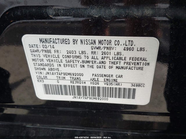 Infiniti 2014 2014 JN1AV7AP9EM692000 Image 9