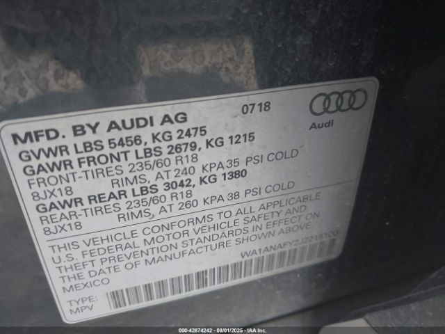2018 AUDI Q5 WA1ANAFY2J2215100 Photo 8