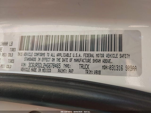 3C6UR5DL2HG678465 RAM 2500