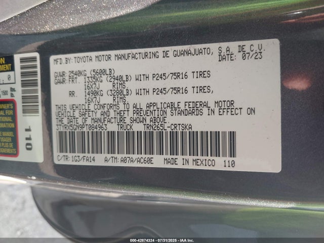 Toyota 2tr-fe 2023 3TYRX5GN9PT084963 Image 9
