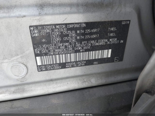 Toyota a25a-fks 2019 JTMF1RFV5KD024403 Image 9