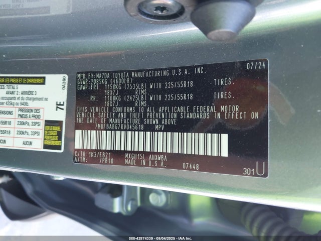 7MUFBABG7RV045618 Toyota m20a-fxs