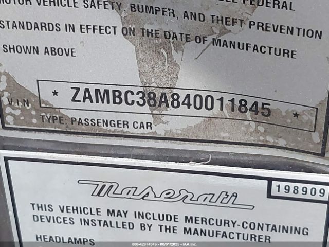 2004 MASERATI COUPE ZAMBC38A840011845 Photo 8