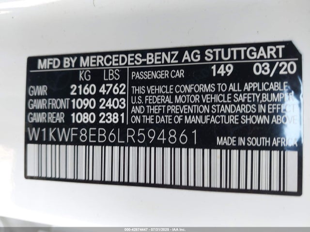 W1KWF8EB6LR594861 Mercedes-Benz m264